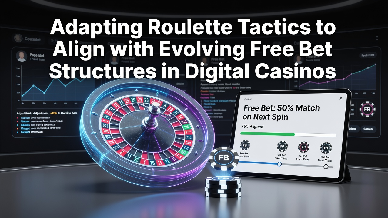 Digital roulette wheel interface displaying free bet indicators and evolving promotional structures on an online casino platform