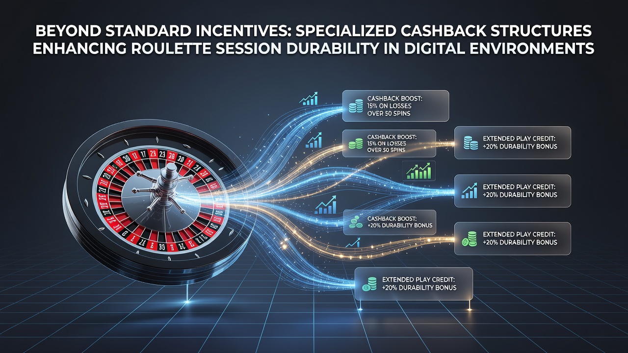Digital roulette interface displaying cashback reward indicators during active gameplay sessions