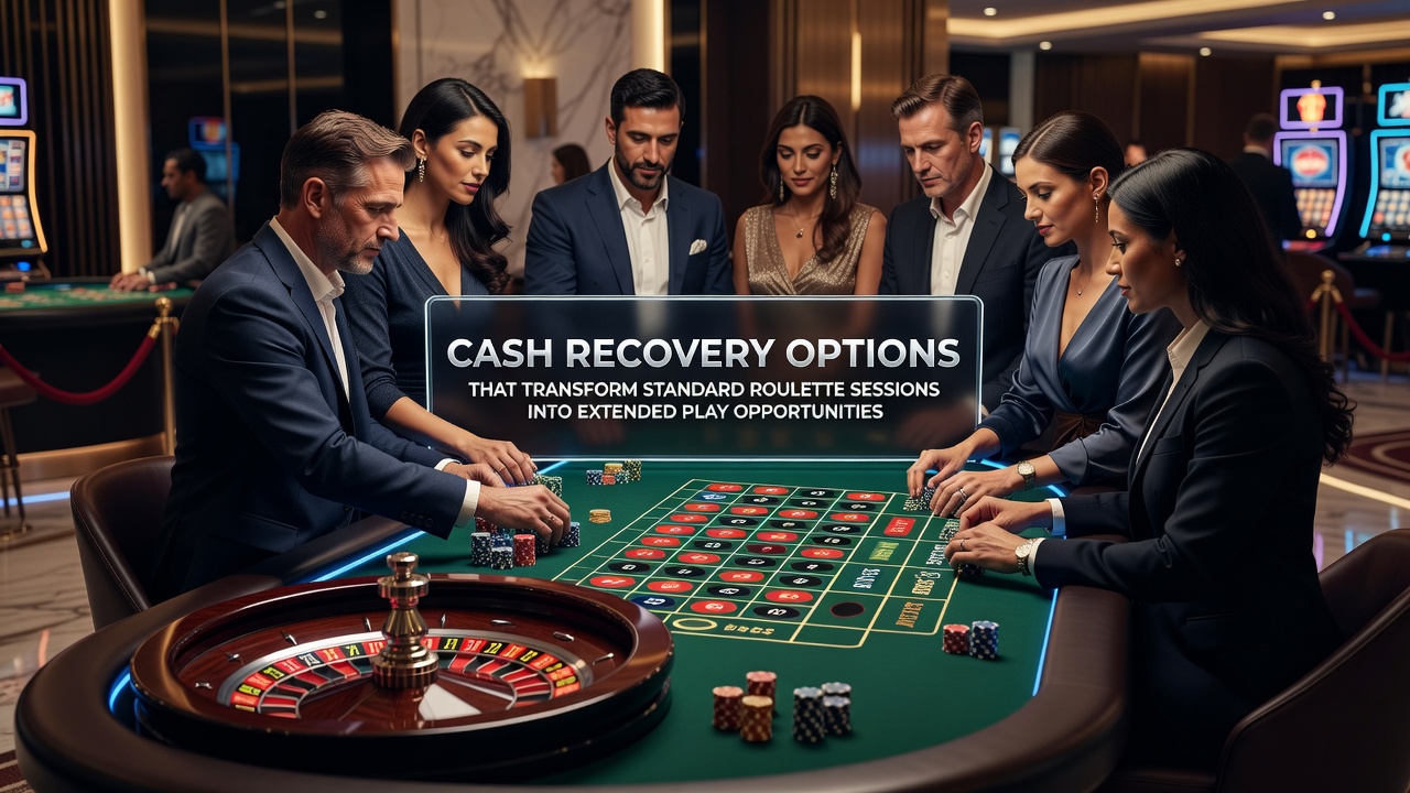 Roulette wheel with cash recovery symbols overlay showing extended play mechanics