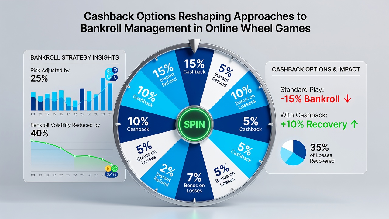 Player reviewing bankroll dashboard with cashback history and allocation charts on a mobile device