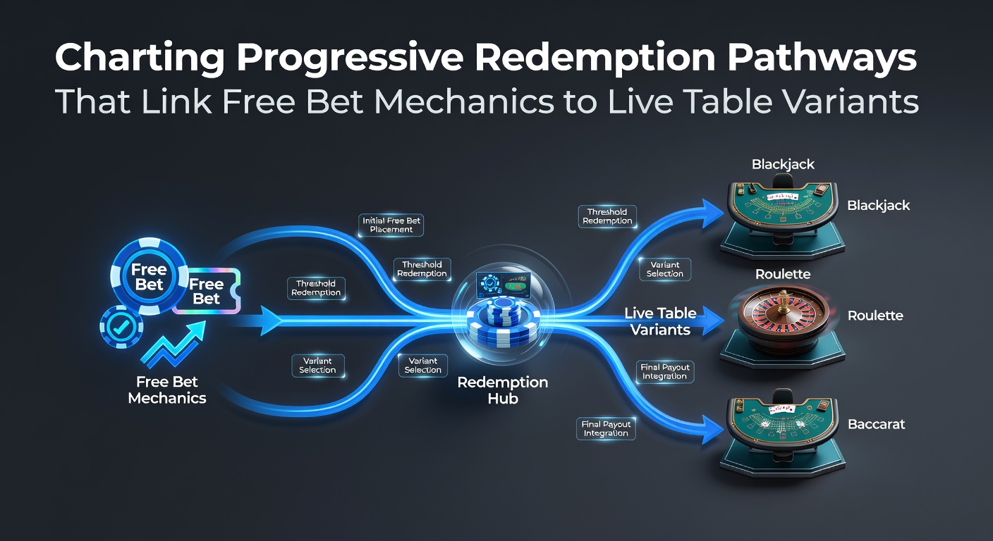 Diagram illustrating redemption pathways connecting free bet mechanics with live table game variants in online casinos