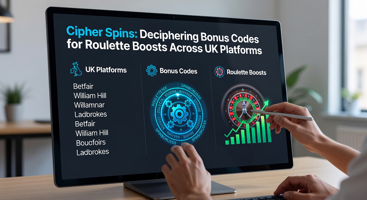 Close-up of a smartphone screen displaying a roulette bonus code entry field, with a vibrant casino background and encrypted promo details