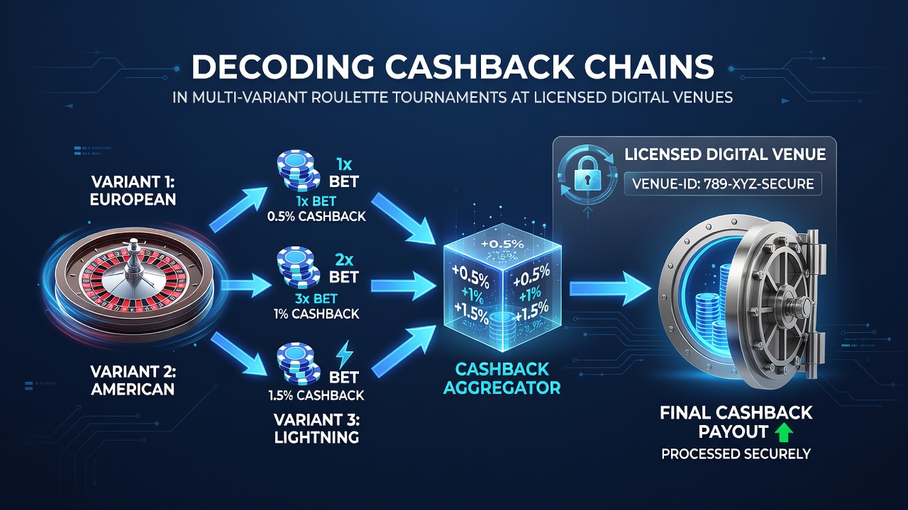 Tournament leaderboard and cashback calculation dashboard on a licensed digital venue