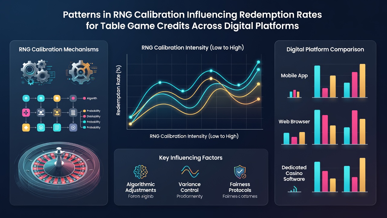 Analytics dashboard comparing redemption rates before and after RNG calibration updates on multiple digital platforms