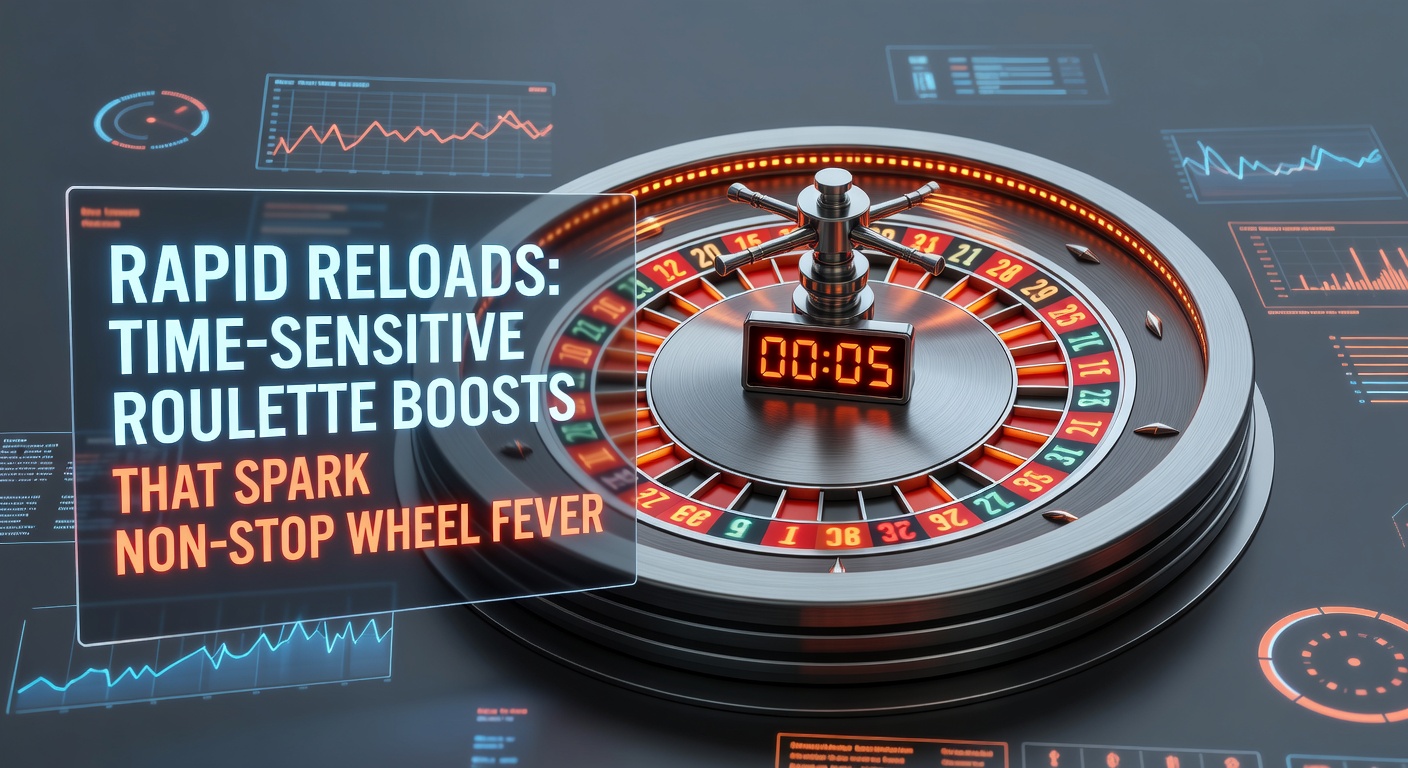 Dynamic roulette wheel spinning amid flashing reload bonus alerts, capturing the urgency of time-limited offers