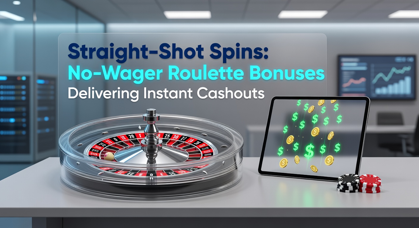 Sleek mobile screen showing a no-wager roulette bonus claim, with instant cashout button glowing green amid spinning wheel graphics